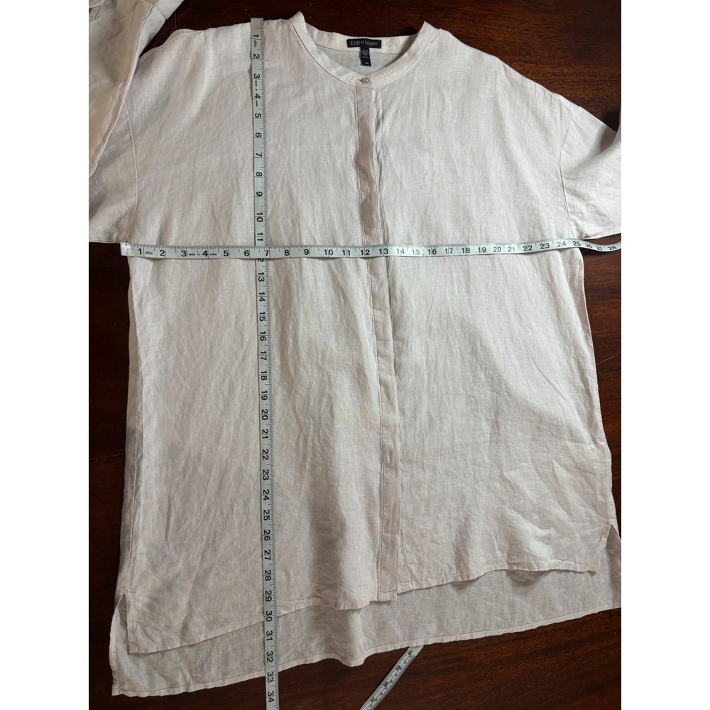 Eileen Fisher Womens Organic Linen Tunic Top Large Oversized Minimalist Coastal - Picture 5 of 7